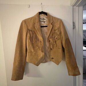 Vintage Genuine Leather Fringe Jacket